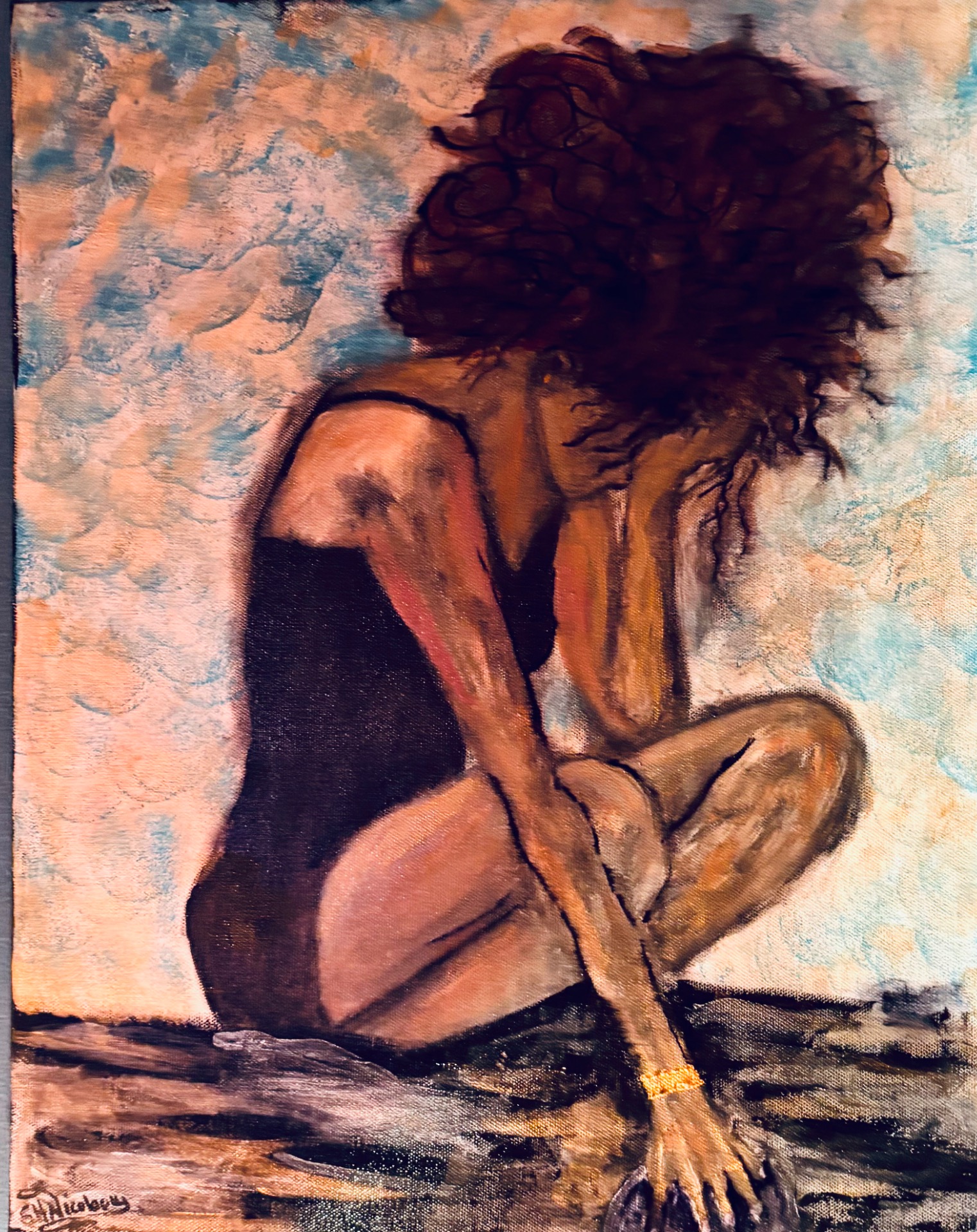 «Fatigue» akrylmaleri 40x50 cm Kr.2500,-