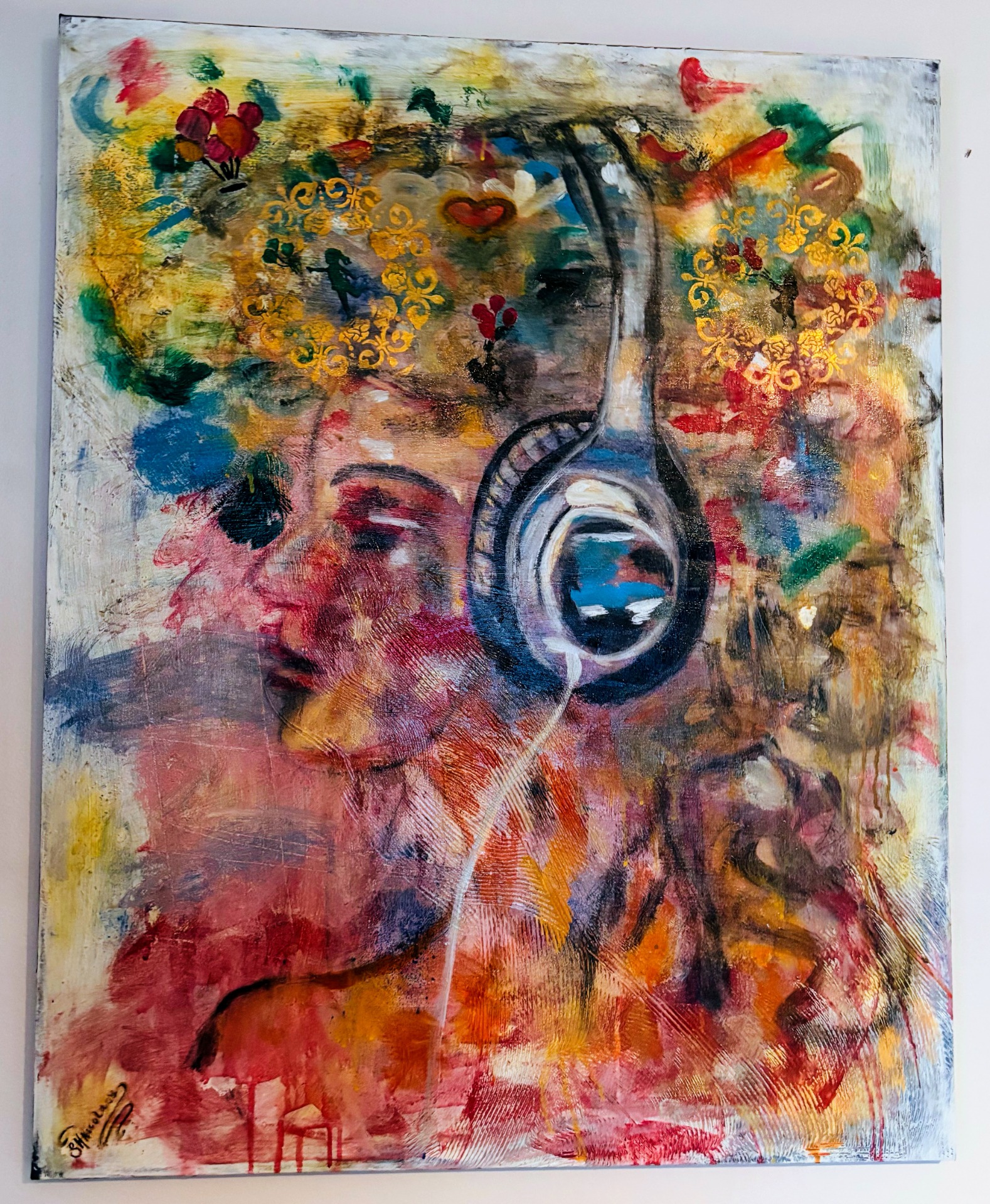 "livets melodi" - Akrylmaleri 80x100cm Kr 4000,-