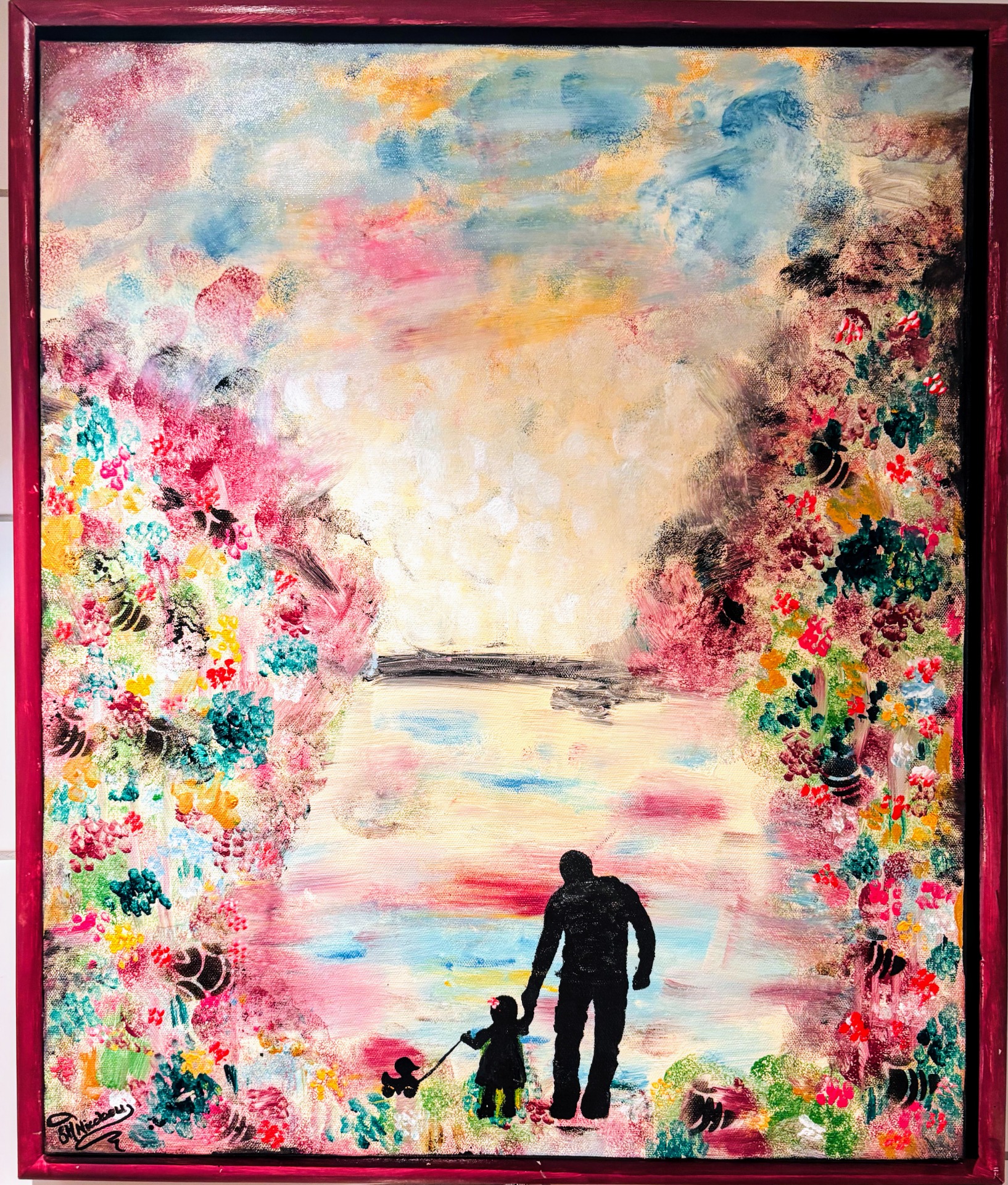 "Et gyllent minne" - Akrylmaleri 50x60 cm Kr. 3500 med ramme